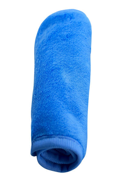 istock Clean blue towel isolated on white 1440925587