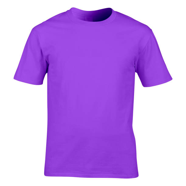 istock Men's purple t-shirt isolated on white 1440925604