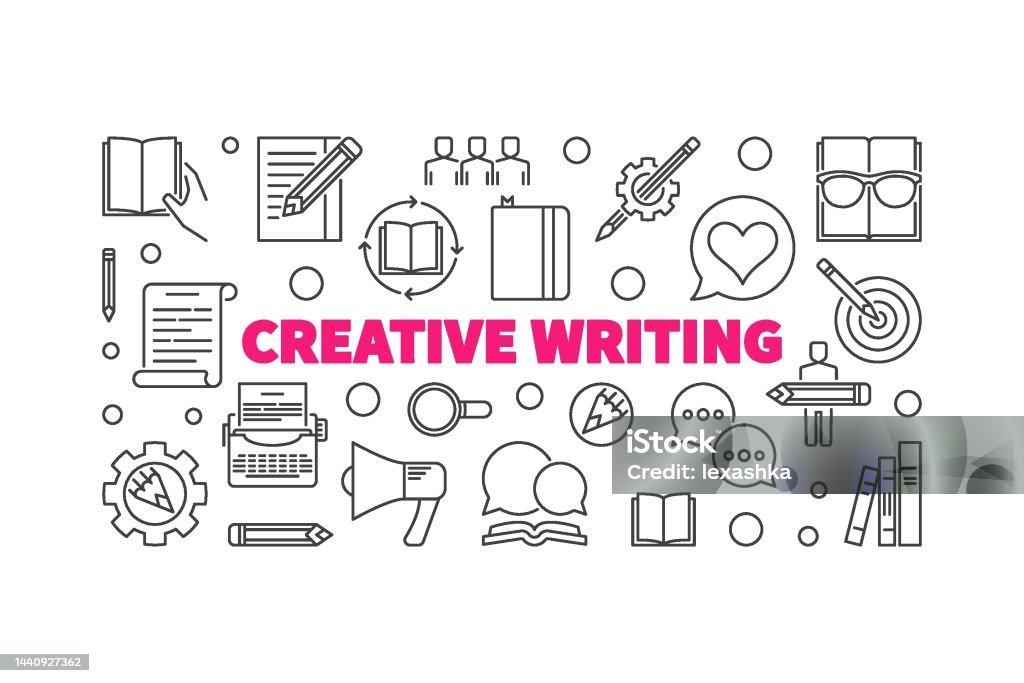 Rayariddare Writing Vector Creative Writing Vector Horizontal Linear Illustration Stock ...