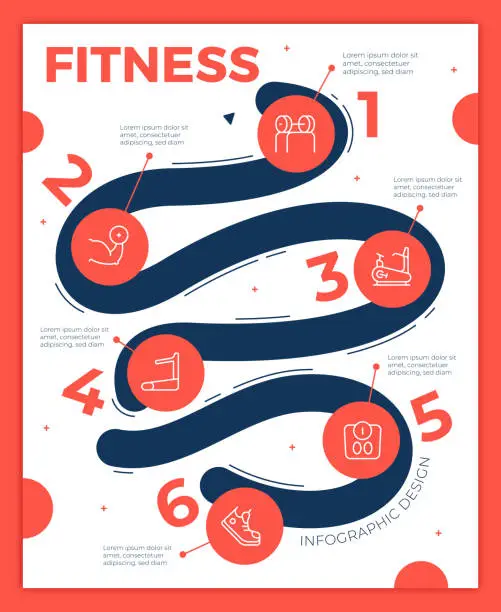Vector illustration of Fitness INFOGRAPHICS