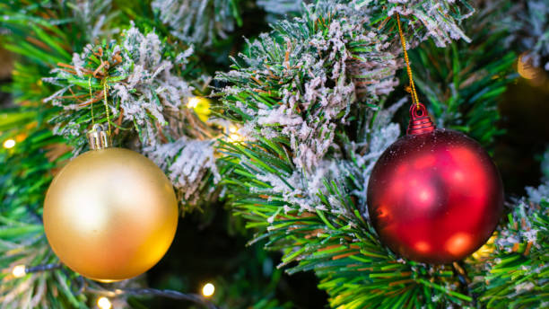 istock Christmas ball ornament decorate on pine tree 1440932695