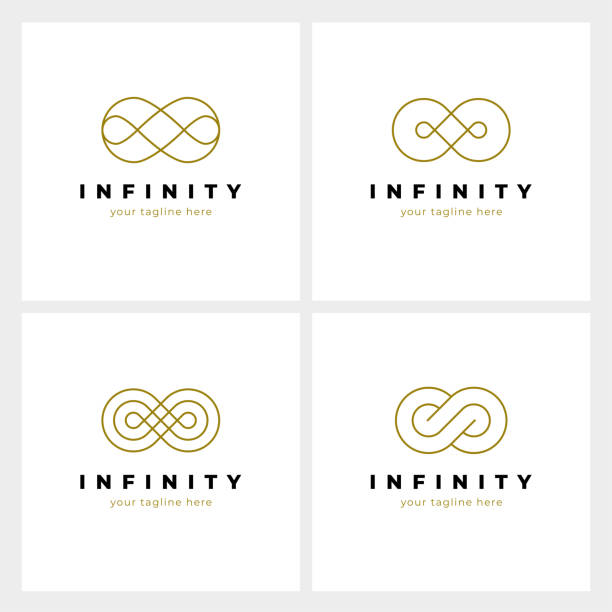 čtyři elegantní nekonečné logo - nekonečno stock ilustrace