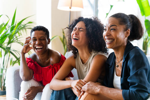 istock Three mixed race hispanic and black women bonding at home 1440934858