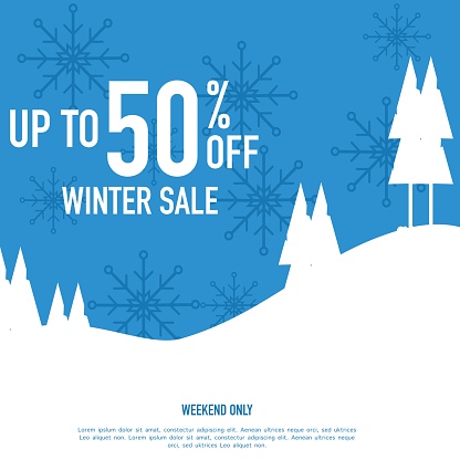 Winter sale banner template design, vector illustration design for advertisements, banners, flyers and flyers