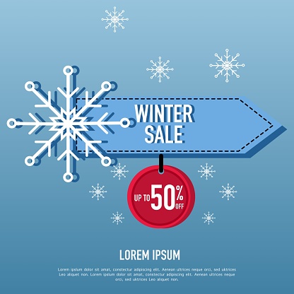 Winter sale banner template design, vector illustration design for advertisements, banners, flyers and flyers