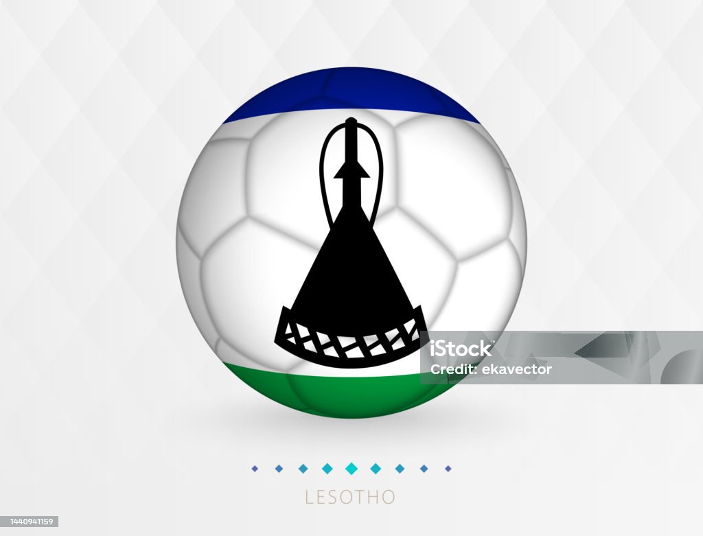 レソトの旗柄のサッカーボール、レソト代表チームの旗のサッカーボール。 - イラスト素材...