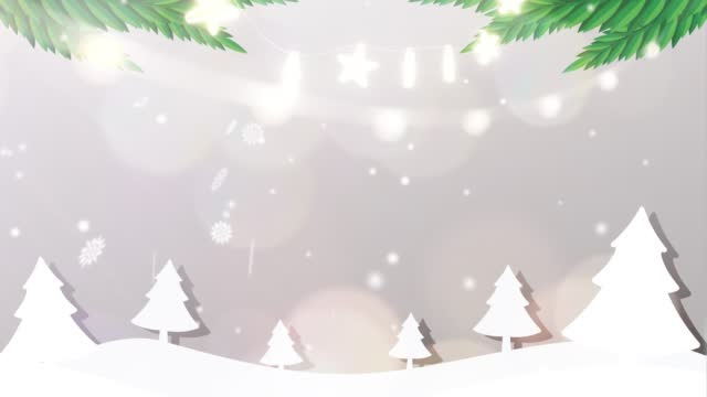 Merry christmas video background with blurred snow and light