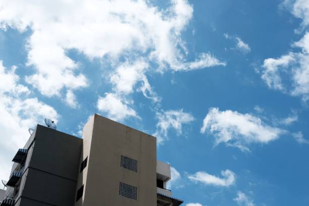 istock Old Building with Blue Sky in Minimalist Style. 1440945125