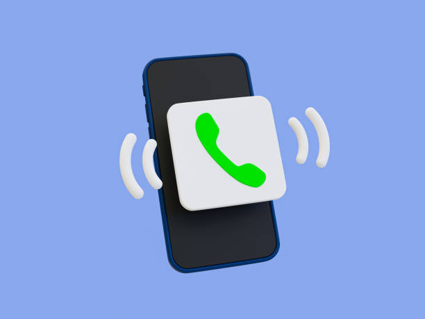 3d minimal phone ringing icon. incoming call notification. call center service concept. communication technology. smartphone with a phone icon. 3d illustration.