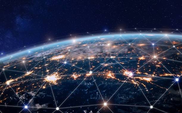 istock Growing global network around the world. You can use it for a technology, communication or social media background. 1440952889