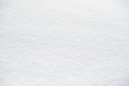 White Snow background. Snow and snowflakes texture, soft focus, light blur, bokeh. Winter backdrop