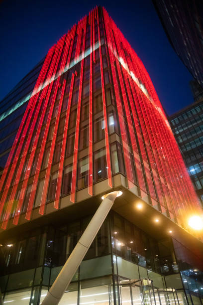 Buildings are decorated with strings of lights on the festival of Diwali. India. Urban. Towers.