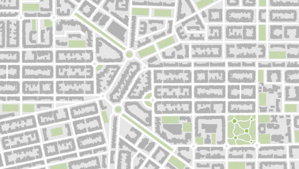 istock City top view. View from above the map buildings. Gps map navigation to own house. Detailed view of city. Decorative graphic tourist map. Abstract transportation background. Vector, illustration. 1440960437