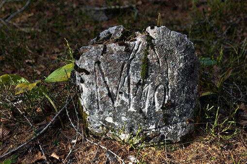 An Old Stone with M10 Script on it probably a Military Mark from the Great War