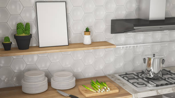 istock Cooking Concept with Modern Kitchen Counter Close Up 1440962026