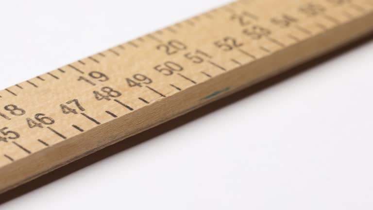 Scale of the measuring stick on white background