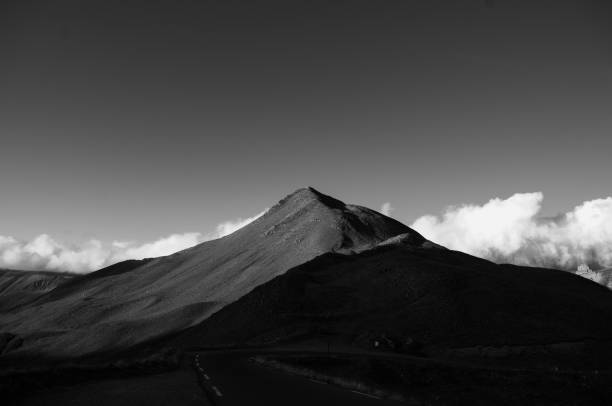 Black and white mountain photography