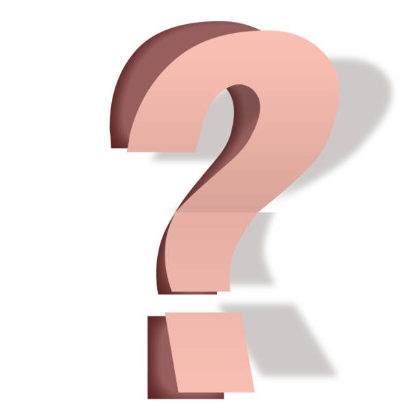 istock 3D rendering of the pink Question mark isolated on white background with shadow 1440966166