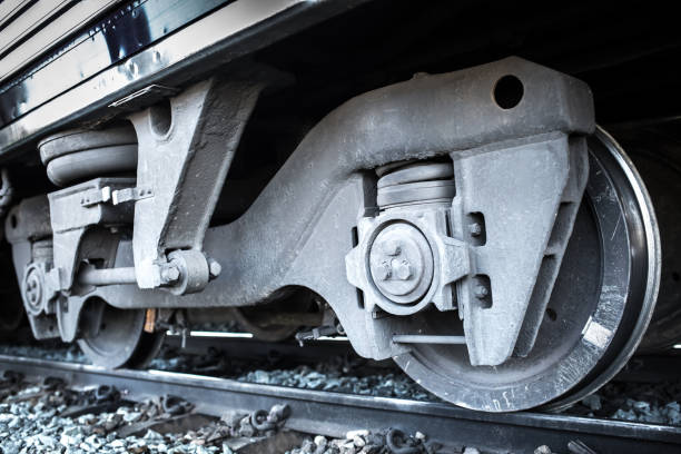 istock Close-up on a Train Car Undercarriage, passenger train, freight train 1440967350