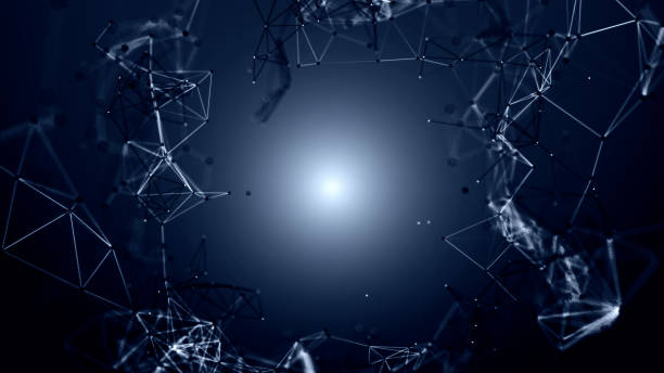 istock Illustration of blue technology abstract background particle. 1440967596
