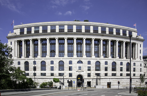 London, United Kingdom – June 23, 2021: Unilever House, the world headquarters of Unilever. This is situated at the north end of Blackfriars bridge.