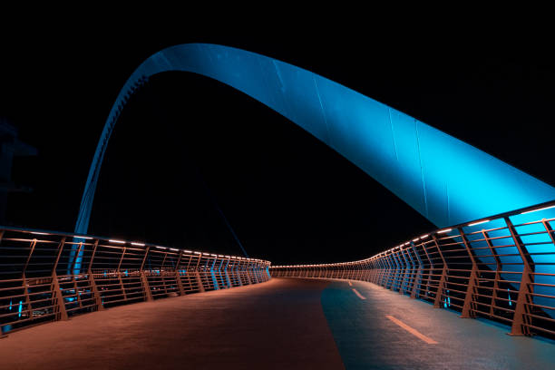 istock Night view of Dubai Water Canal Tolerance Bridge 1440969536