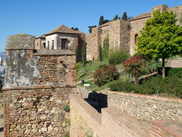 istock Beautiful view of a castle and a tree in Malaga, Spain. 1440971140
