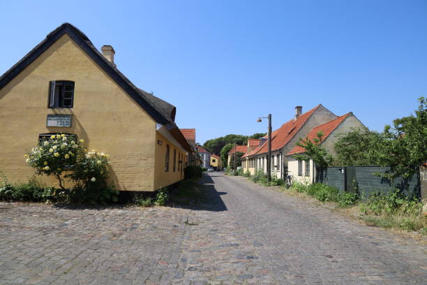 istock Cobblestone streets and houses with shingles rooftops in Dragor, Amager 1440972235