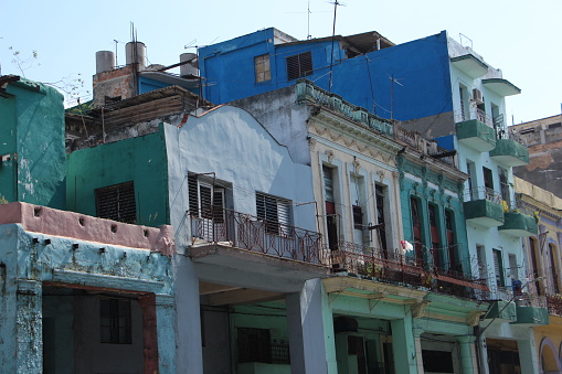 Cuba - la Havana- old Havana- little street in the old town and old buildings