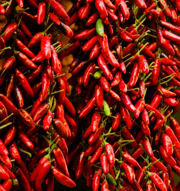 istock Closeup of bright red peppers 1440973671