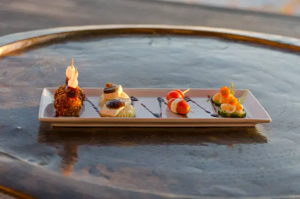 An elegant platting of the tasty dessert on a platter