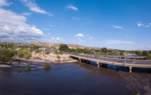 A scenery of a bridge over the Hassayampa River in Wickenburg, Arizona, the USA