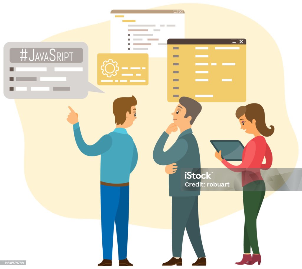Programmer Engineering And Coding Set Of Programmers Working On Web ...