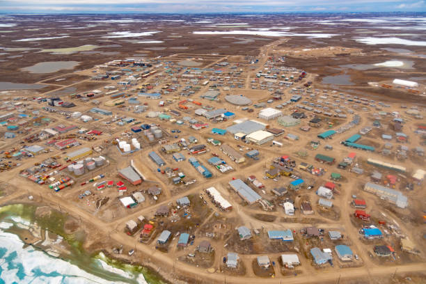istock Cambridge Bay, aerial view in spring 1440975164