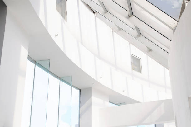 istock Closeup of a modern white building interior 1440975638