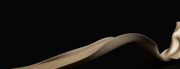 istock 3D render of a gold wave on a black background for wallpapers 1440978823