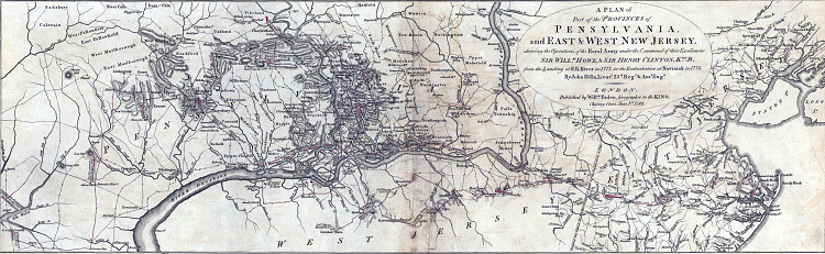 The map of Pennsylvania and New Jersey from Atlas of the battles of the American Revolution