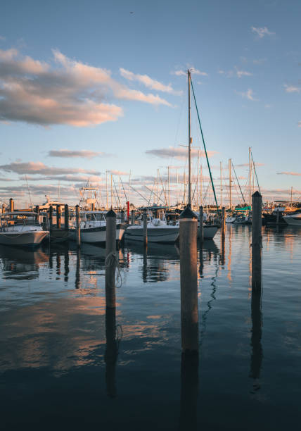 istock Beautiful view of a seaport with cloudy sky background 1440981383