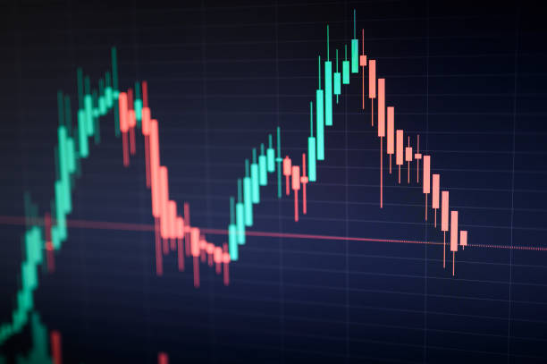istock Fluctuating candlestick chart related to financial markets 1440981406
