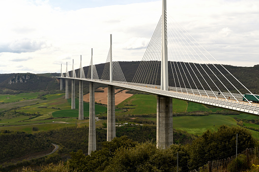 Millau, France – April 28, 2021: world famous bridge in central France