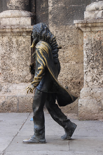 Cuba - La Havana - Statue of El Caballero de Paris . 
José María López Lledín (Vilaseca, December 30, 1899 - Havana, July 11, 1985) was a Spanish adventurer. Known by his nickname El caballero de París (