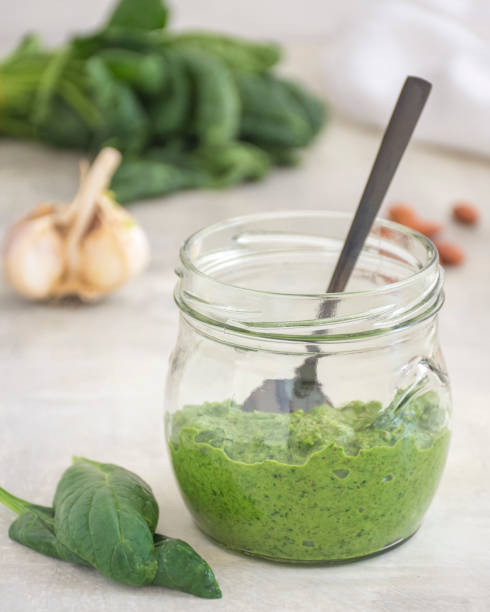 istock Homemade Spinach based pesto sauce 1440985765