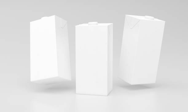 istock 3D rendering of white milk packages on a gray background 1440986128