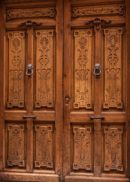 istock close up photo of a solid wood door 1440986297