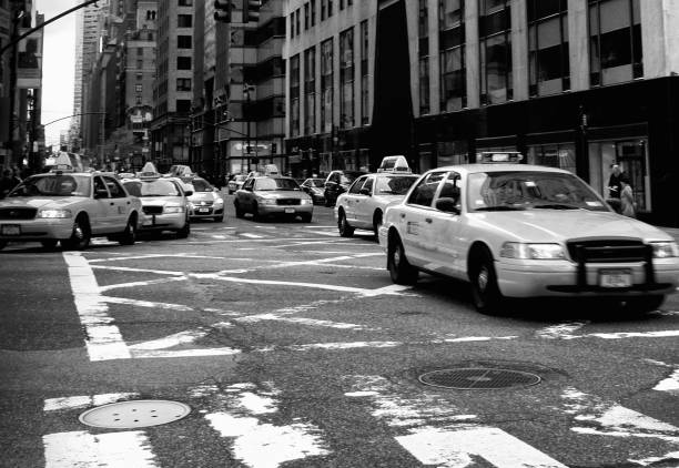 istock New York City Rush Hour Cabs Driving Fast. 1440987070