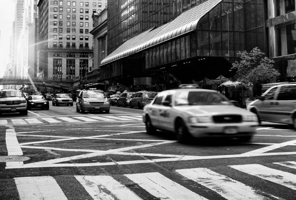 istock New York City Rush Hour Cabs Driving Fast. 1440987106