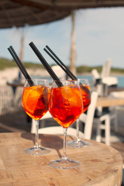 istock Bottles of Spritz cocktails with oranges and ice cubes 1440988132