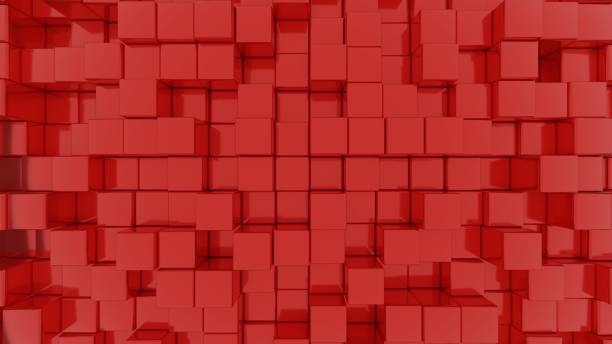 istock 3D rendering of a pattern of red cubes for backgrounds and textures 1440990155