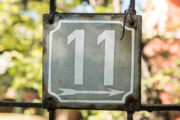 Weathered enameled plate number 11