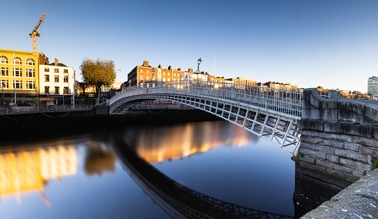 Ha'Penny Bridge at Sunrise, Dublin, Ireland